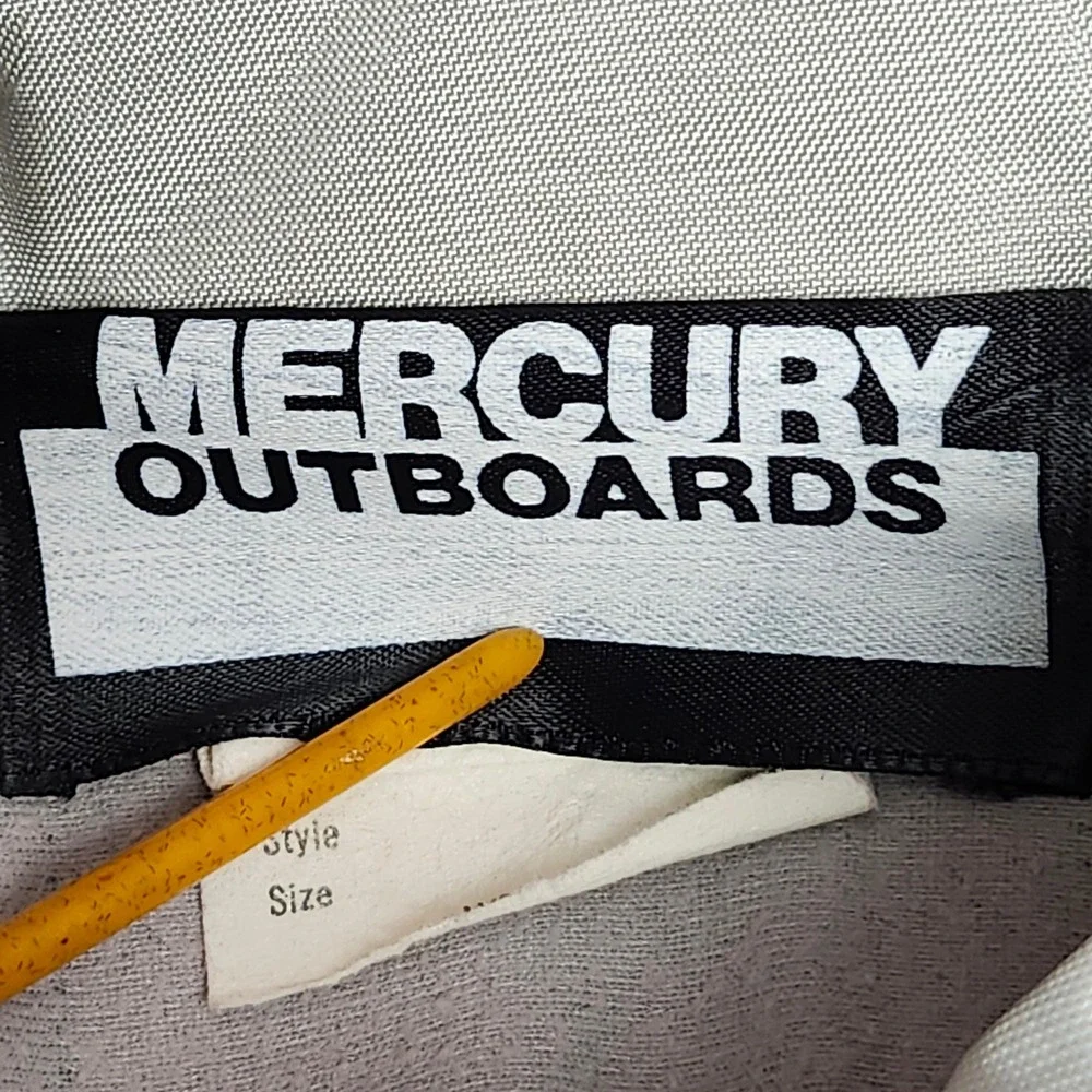 Vintage Mercury Outboards Racing Jacket Silver  Nylon Union Made Mens Techno M